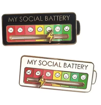 My Social Battery Brooch