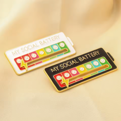 My Social Battery Brooch