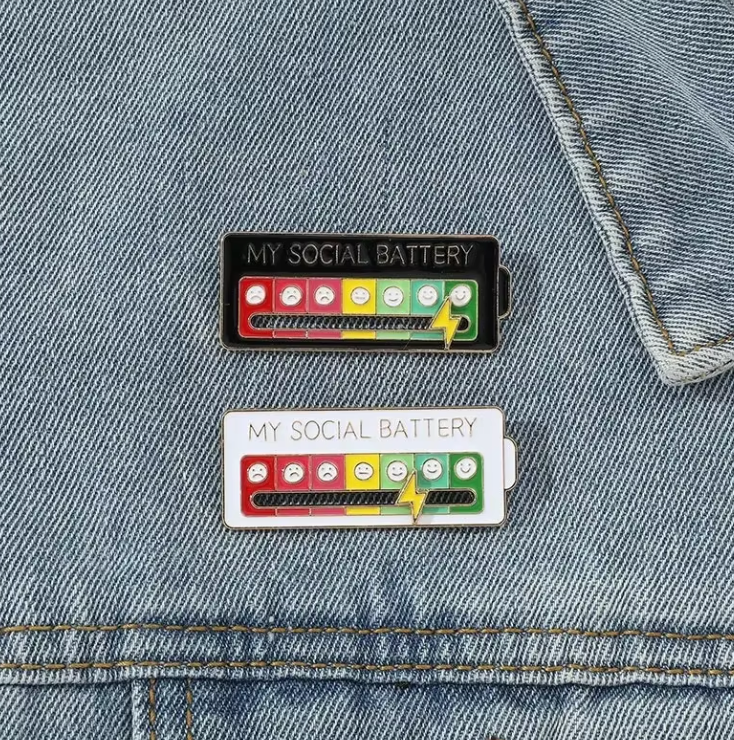 My Social Battery Brooch