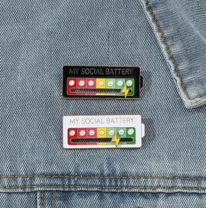 My Social Battery Brooch