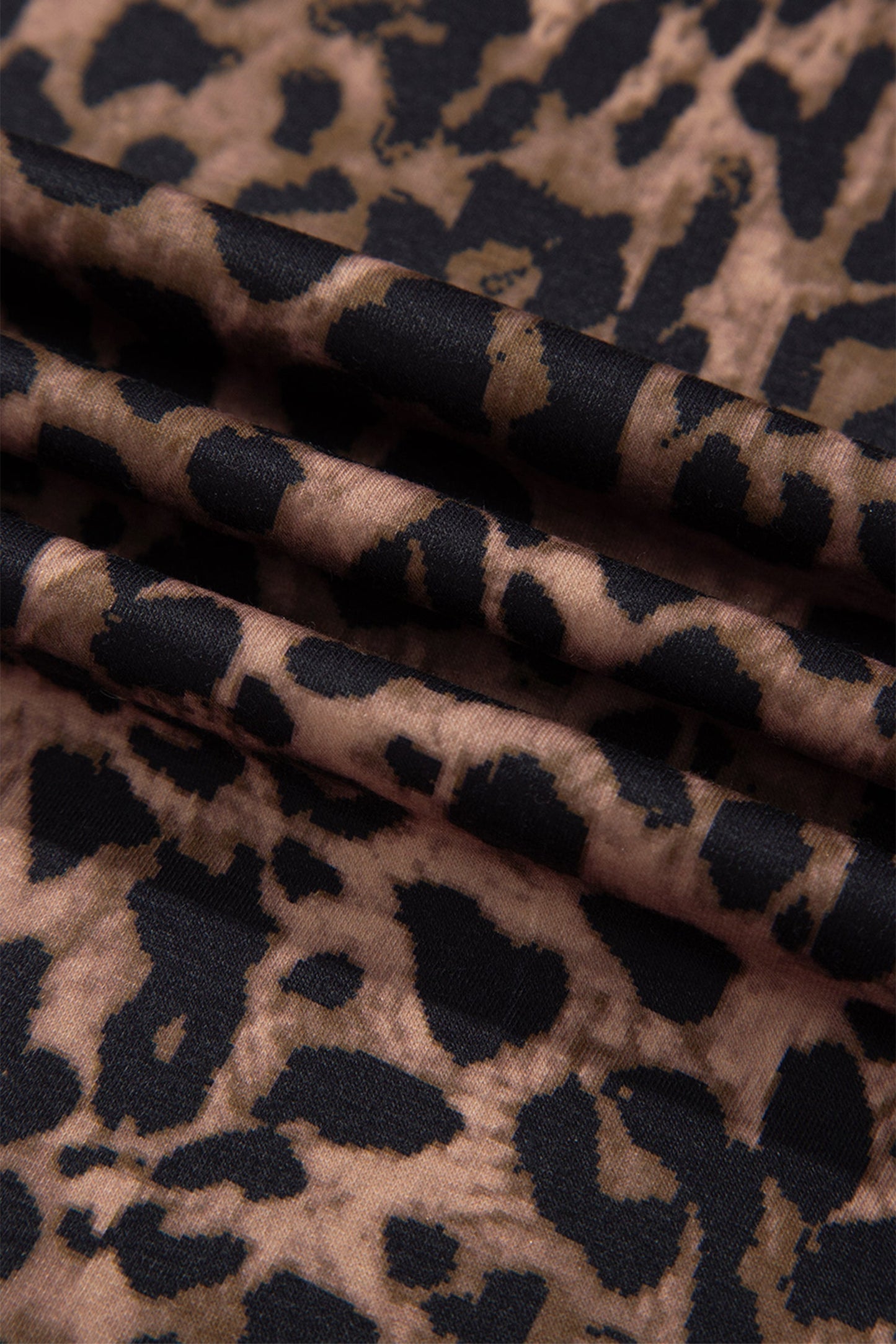 Leopard Contrast Stripe Hoodie & Drawstring Pants Set