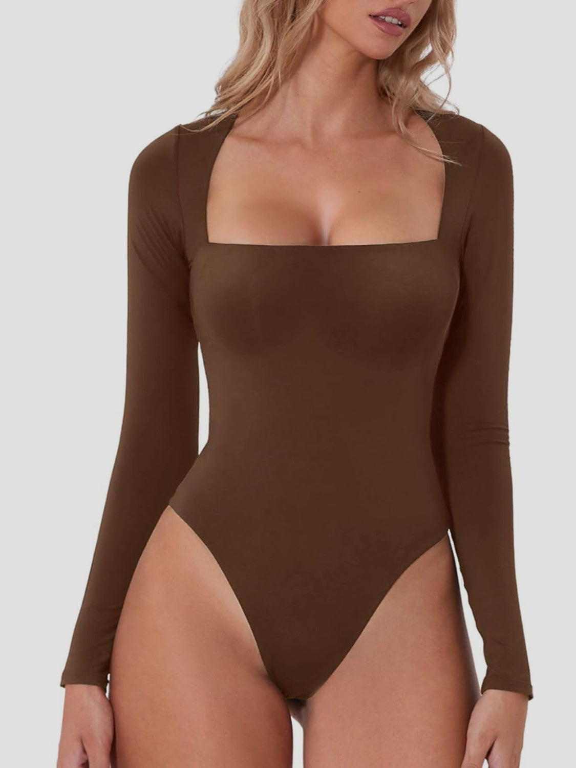 Square Neck Long Sleeve Bodysuit