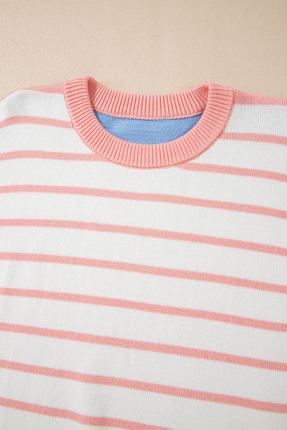 Colorblock Stripe Drop Shoulder Puff Sleeve Sweater