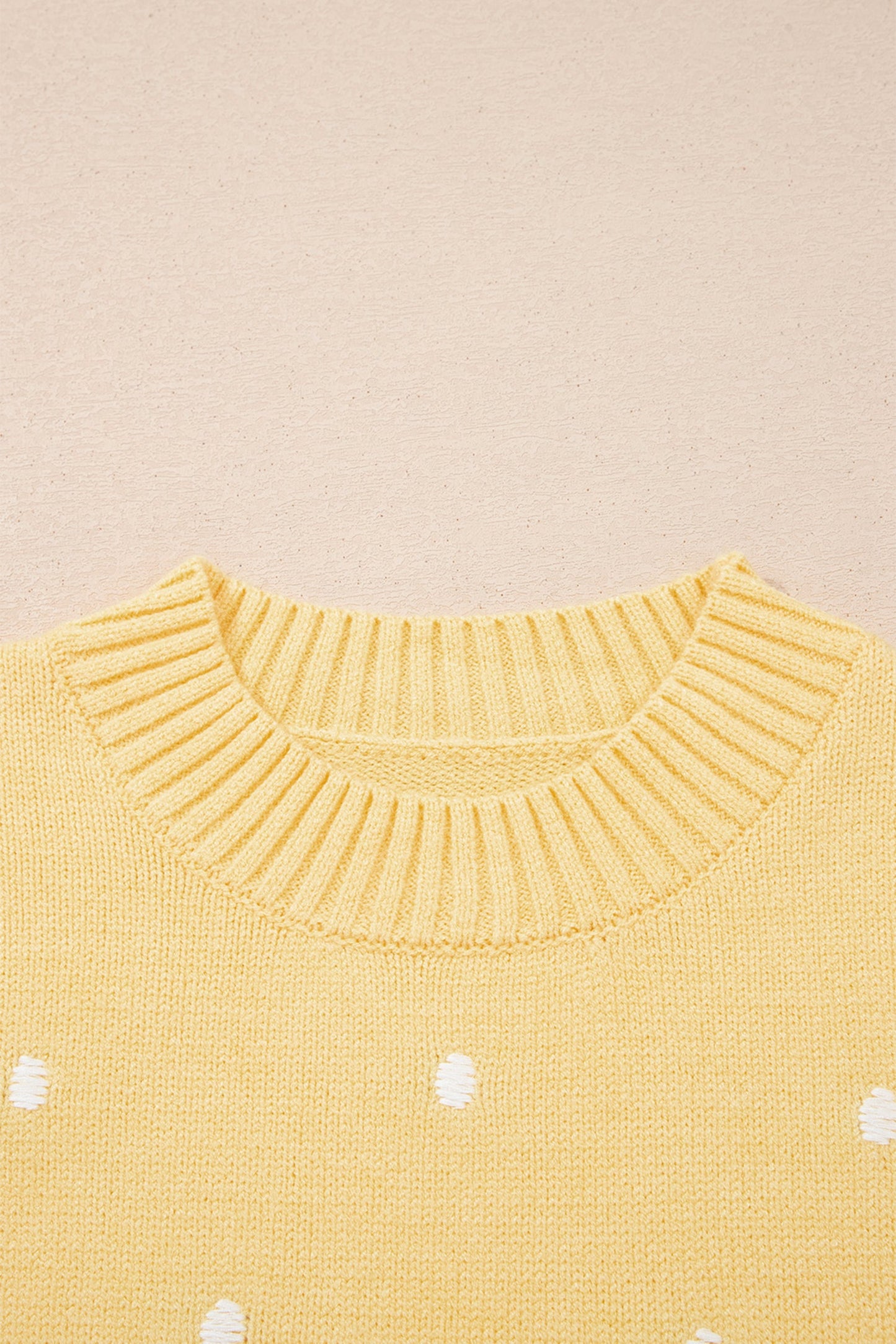 Polka Dot Bubble Short Sleeve Sweater
