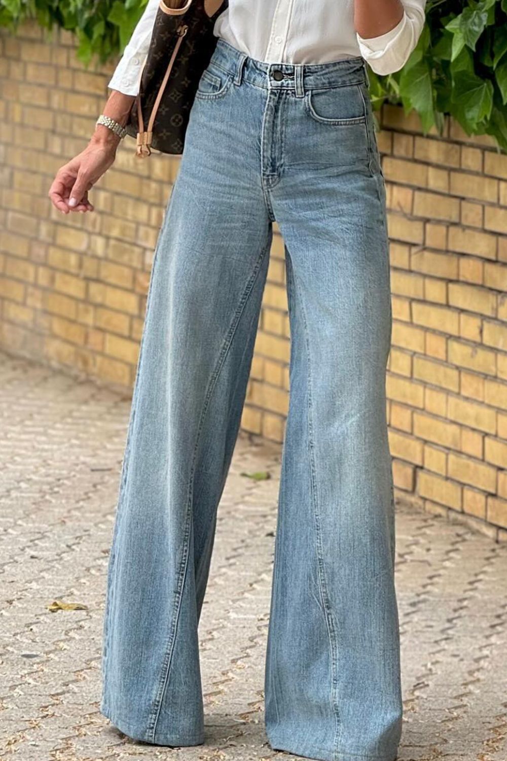 Donna Wide Leg Jeans with Pockets