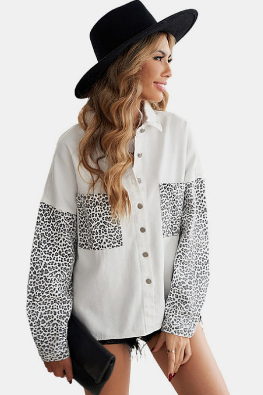 Leopard Patch Denim Top