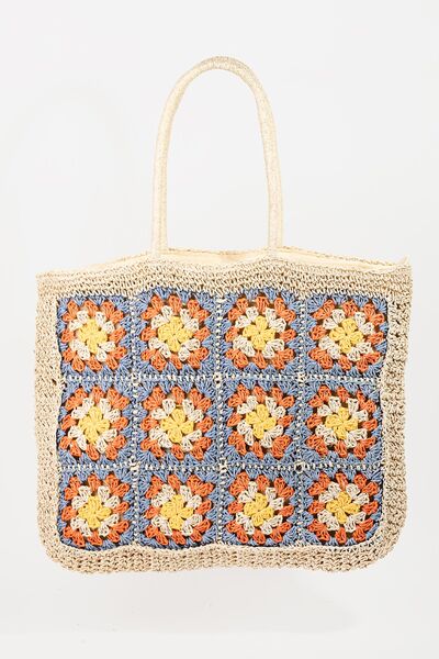 Fame Flower Braided Tote Bag
