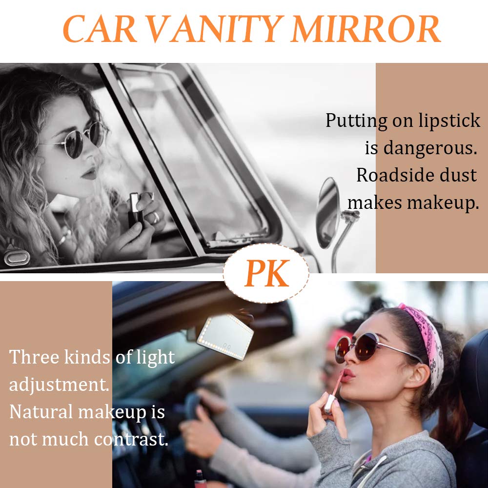 Car Visor Vanity Mirror with LED Lights