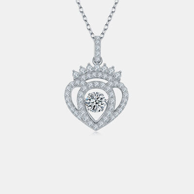 Royal Heart Moissanite 925 Sterling Sliver Necklace