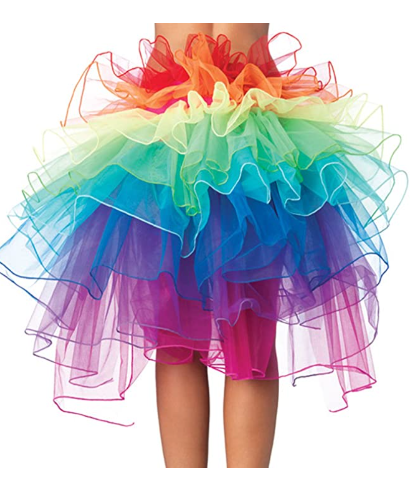 Layered Organza Lace Rainbow Bustle Skirt Ruffle Tiered