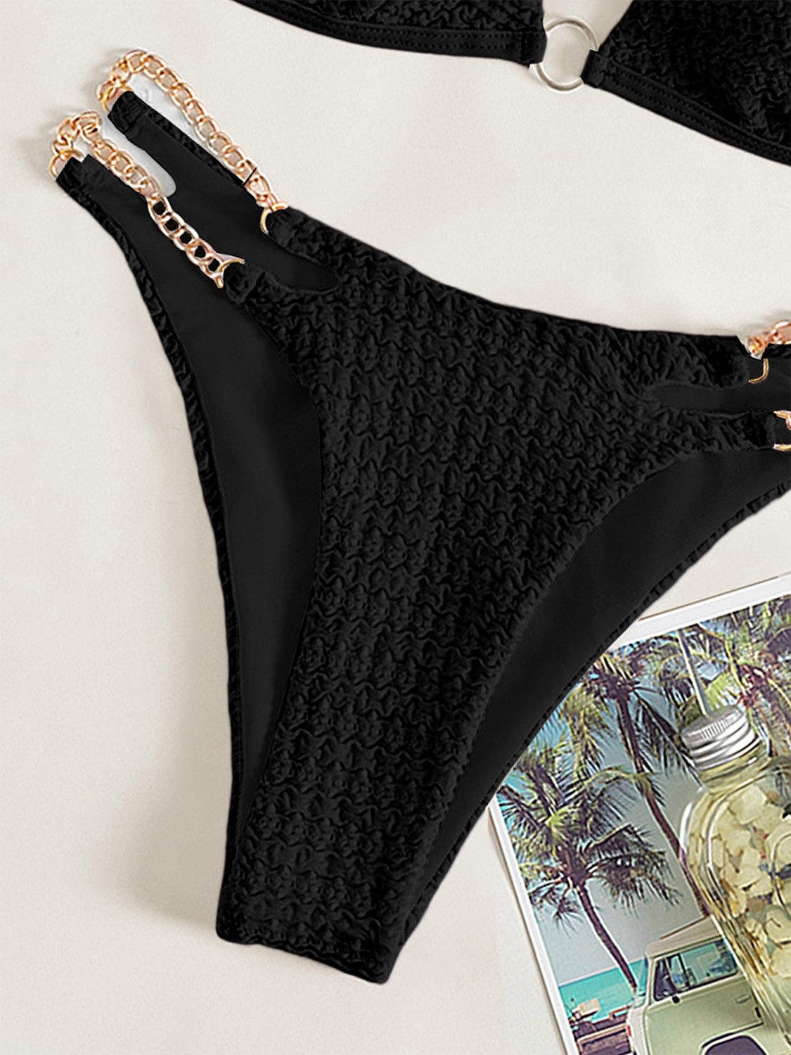 Chain Detail Halter Neck Bikini Set
