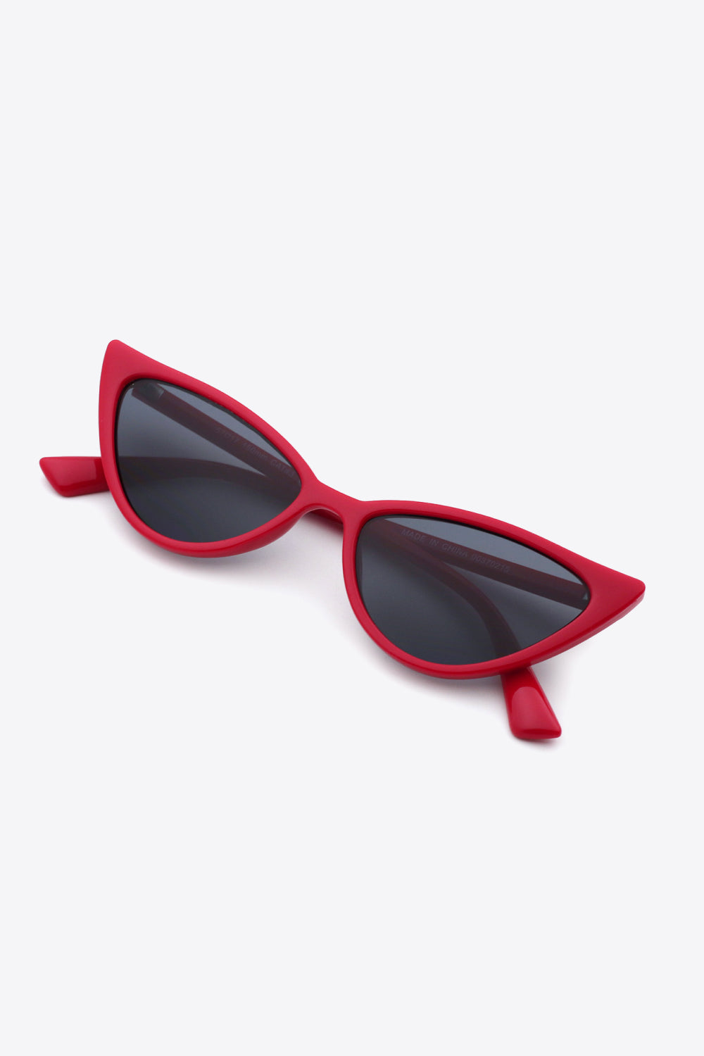 Deep Red Polycarbonate Cat-Eye Sunglasses