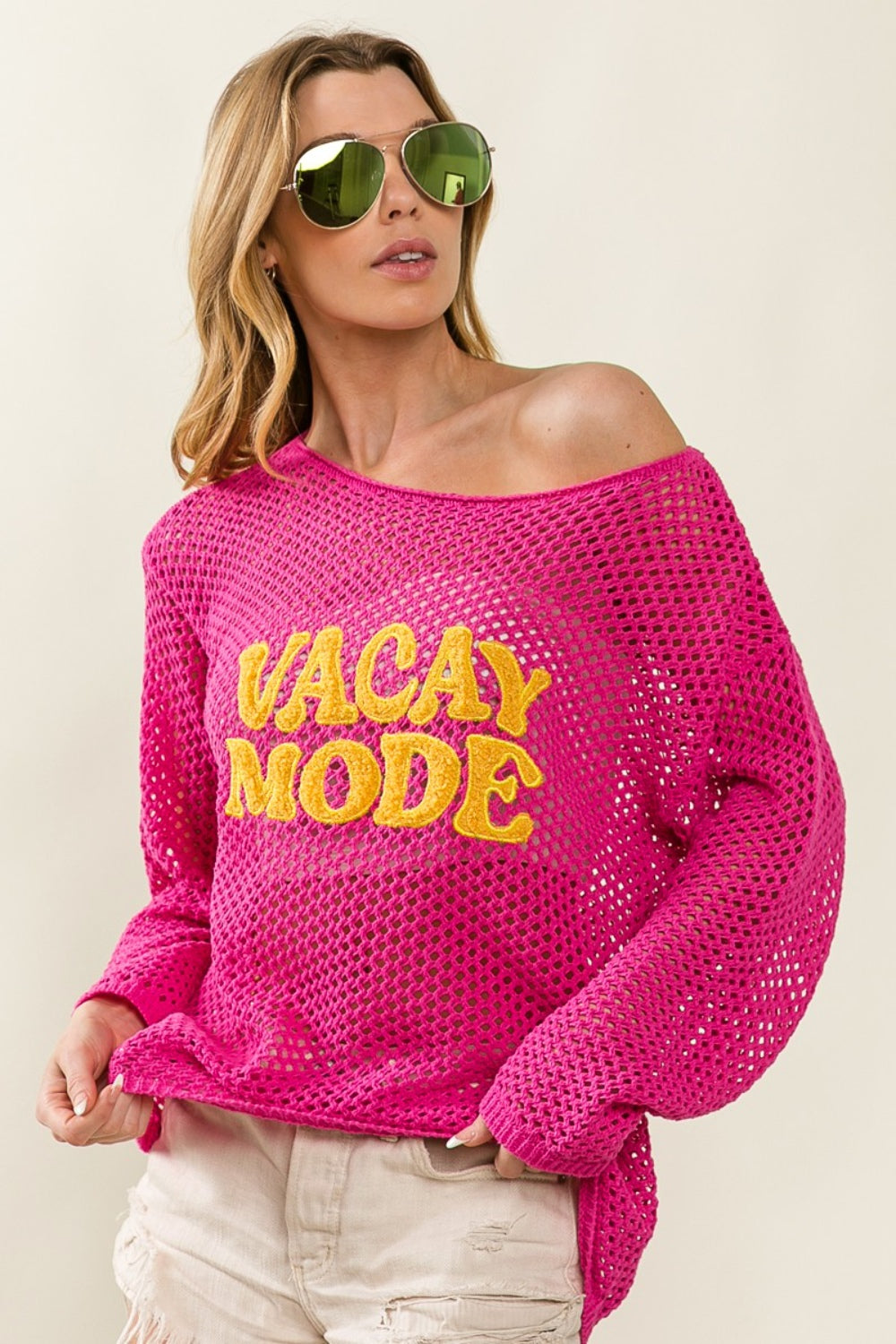 BiBi VACAY MODE Embroidered Knit Cover Up