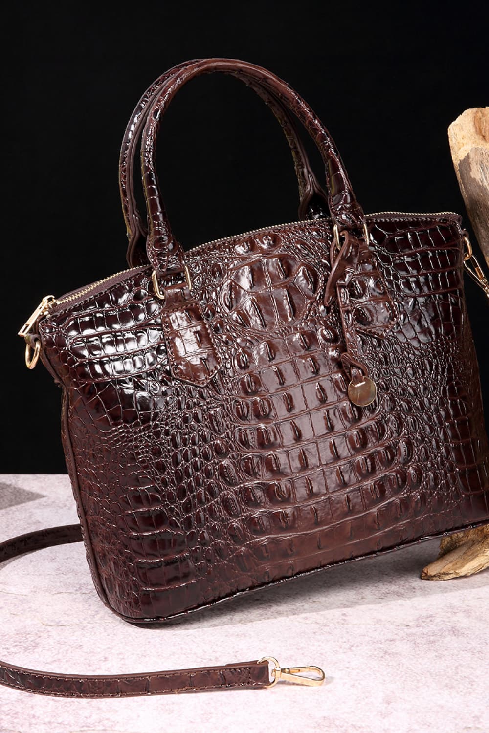 PU Leather Croc Handbag