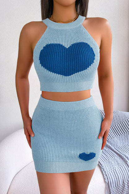 Cross my Heart Ribbed Knit Set